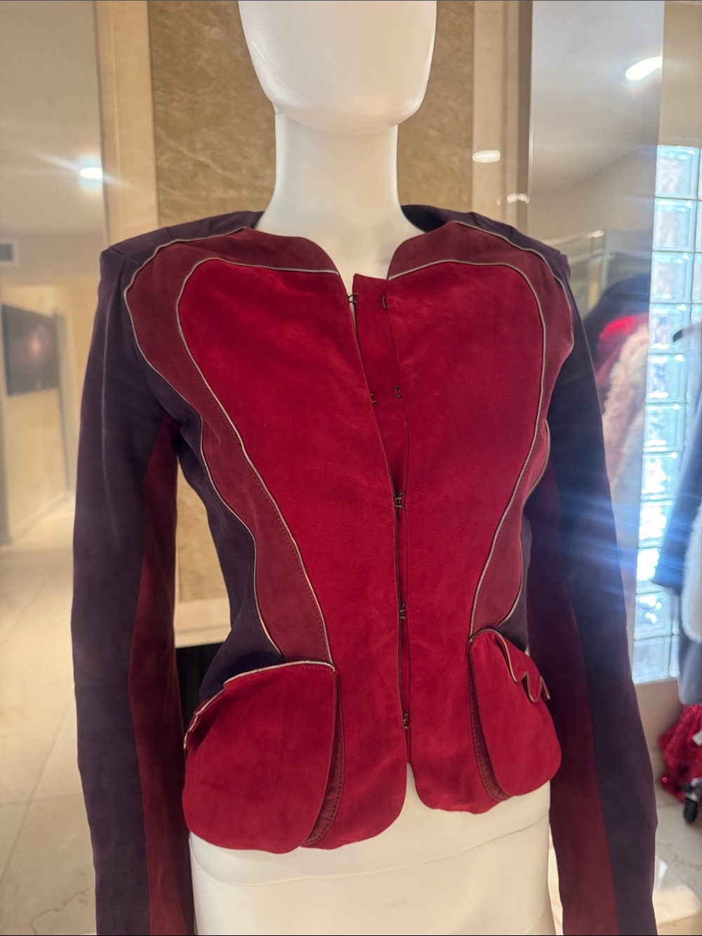 Roberto Cavalli Vintage Suede Jewel Tone Leather Jacket - Picture 6 of 17